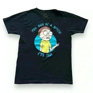 Rick and Morty adult Jack of all trades graphic funny T-shirt black short-sleeve